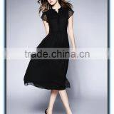 Real Silk Short Sleeves and Slim Latest Dress Designs for Ladies thumbnail-3