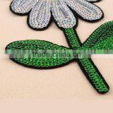 Wild Chrysanthemum Flower Reversible Sequin Designs Embroidery Patch for Garment thumbnail-2