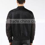 MGOO Manufacturer Custom Designs Mens Jackets Basic Plain Black Bomber Jackets 100 Cotton Long Sleeves Pockets thumbnail-3