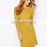 MGOO High Quality Wholesale Autumn Office Dresses Fashion Brand Design OL Vestidos Yellow Casual Pencil Dress Long Sleeve 8564 thumbnail-5