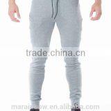 Grey Plain Cotton Polyester Spandex Tapered Mens Joggers Fashion Panel Jogger Pants OEM Sweatpants thumbnail-1