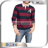 Wholesale Cotton Jersey Shirt With Collar Striped Henley Shirt for Men thumbnail-2