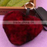 Myfur Charm Real Rabbit Fur Balls Bag Pendants Cute Heart Plush Keychain thumbnail-6