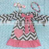 Baby Girls Heart Dress Valentines Dress With Matching Headband and Chunky Necklace Set thumbnail-1
