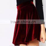 Fully Lined Soft-touch Skater Skirt Women, Velvet Mini Skirts 2015 thumbnail-5