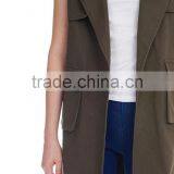 Fashion Ladies Multi Pocket Army Green Vest Coat thumbnail-4