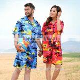 Wholesale 100% Cotton Couple Hawaiian Short Sleeve Shirts Manufacturer thumbnail-1