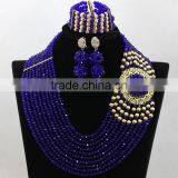 Woven Flowers Wedding Coral Beads Necklace African Bracelet Earrings Jewelry Sets thumbnail-2