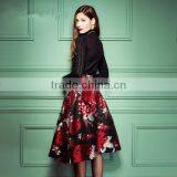 Hot Sale Latest Ladies Long Skirts Floral Printed Tutu Skirts,Fashion Floral Printed Long Tutu Skirts For Ladies thumbnail-3