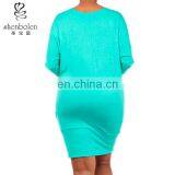 2015 Wholesale Rayon Bright Color Summer Knitted Short Fat Women Dress thumbnail-3