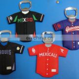 Mexico custom sport jersey design pvc bottle opener, fridge magnet rubber beer opener