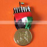 Custom UAE Sheikh and National Emblem Eagle With UAE National Flag Ribbon Lapel Pin Badge thumbnail-2