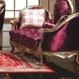 OE-FASHION Factory Price Gold Wooden Frame Classic Red Velvet Sofas thumbnail-3