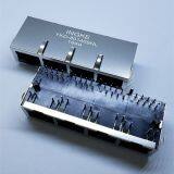 INGKE YKD-801469NL Direct Substitute SS-748804S-GY-PG4-BZ Through Hole 4 Port RJ45 Modular Jack 8p8c