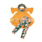 Girls Hi Lo Ruffle Flare Tunic Dress Scarf Leggings Baby Boutique Clothing Kids Halloween Outfit thumbnail-3