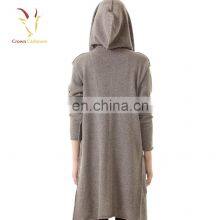 Женский длинный свитер из шерстяного касmere, модный кардиган с капюшоном thumbnail-4