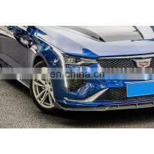 For Cadillac 2019+ Original Style CT4 Carbon Fiber Gloss Black Front Lip Front Diffuser thumbnail-4
