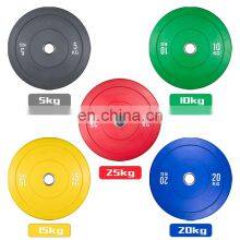 Gym 20kg Rubber Coated 45 Lbs Weight Plates Black Rubber Weight Bumper Plate thumbnail-2