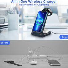 Wireless Charging Station for IPhone Multiple Devices, 3 in 1 Wireless Charger Stand Dock Compatible With Apple Watch Series 7 6 SE 5 4 3 2 & Airpods IPhone 13 12 11 Pro Max/X/Xs Max/8/8 Plus IWatch thumbnail-2