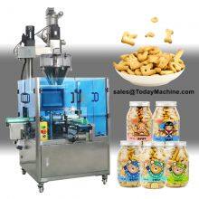 Automatic Food Granule Bean Grain Weight Bottle Jar Tin Can Rotary Filling Machine