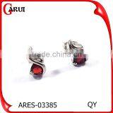 Cheap Wholesale Jewellery Charm Girls Red Diamond Stud Earring thumbnail-1