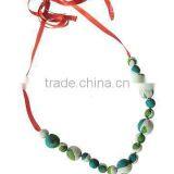 Hand make chiffon neckless with pearl and satin tape 2