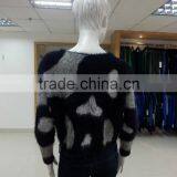 Women Crew Neck Long Sleeve Jersey Knit Pullover Jacquard Sweater 2016 Fall/winter Viscose/nylon/wool thumbnail-2