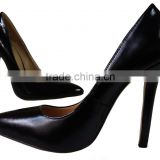 black color office lady dress shoes genuine pu leather high heel pumps 2015