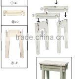 KD Handmade New Rectangular Distressed Wooden Bathroom Stool thumbnail-2