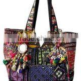 New Womens Traditional Banjara Embroidery Work Designer Cotton Beautiful Handbag-Tribal Ethnic Boho Banjara Bags thumbnail-1