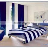 Microfiber Brushed Disperse Bedding Set Blue White Duvet Cover Set thumbnail-5