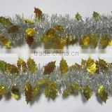 Hot Sale Cheap Tinsel Decoration with Gold Leaf Ornaments