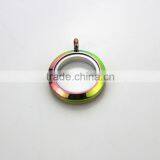 Beautiful 316L Stainless Steel Screw Rainbow Colors Plain 25mm Floating Glass Lockets Pendant thumbnail-1