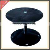 Modern Glass Round Pedestal Coffee Table thumbnail-1