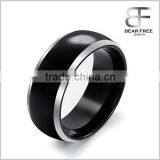 Unisex Matte Black Tungsten Carbide Wedding Band Ring 8mm thumbnail-1