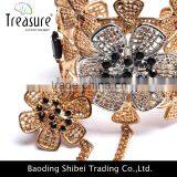 Luxury Fashion Jewellry Golden Alloy Flower Rings and Bangle Fashion Jewelry for Wedding and Party Indian Jewelry thumbnail-5