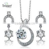 Fashion jewelry Wholesale Italian silver necklace chain long chain jewelry set bridal jewelry set