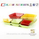 Wholesale Restaurant Enamelware, Square Bisque Ceramic Serving Set