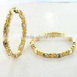 Plated 18k Gold cz Hoop Earrings
