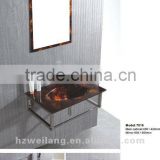 red color glass wash basin