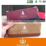silk print double color leather pu pencil case students dedicated