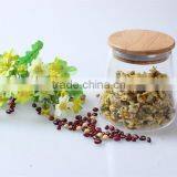 500ml Unique Shape Mouth Blown Clear Trapezoid Candy,food Glass Storage Jars With Bamboo Lid thumbnail-1