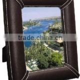 black faux leather photo frame