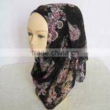 Lace Print Muslim Hijab Of Beautiful Charming Islamic Scarf thumbnail-4