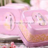 Creative Pink Square Gift Box With Ribbon Candy Box Chocolate for Wedding and Children Party