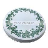 Custom Logo Beautiful Metal Tin Plate Round Sugar Tin Tray thumbnail-2