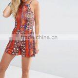 Adult Age Group Sleeveless Halter Printed Sexy Tight Backless Ladies Jumpsuit Fashion New Design thumbnail-2