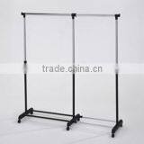 Double Bar Chrome Clothes Hanging Stand Garment Rack thumbnail-1