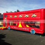 red bus car kids commercial bounce house with slide made of 18 OZ. pvc tarpaulin from China Guangzhou inflatable manufacture
