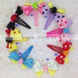1inch Mini Polka Dot Ribbon Hair Bows With Black Bobby Pin for Girls Hair Accessoires Bow with Clip for Kids IN STOCK